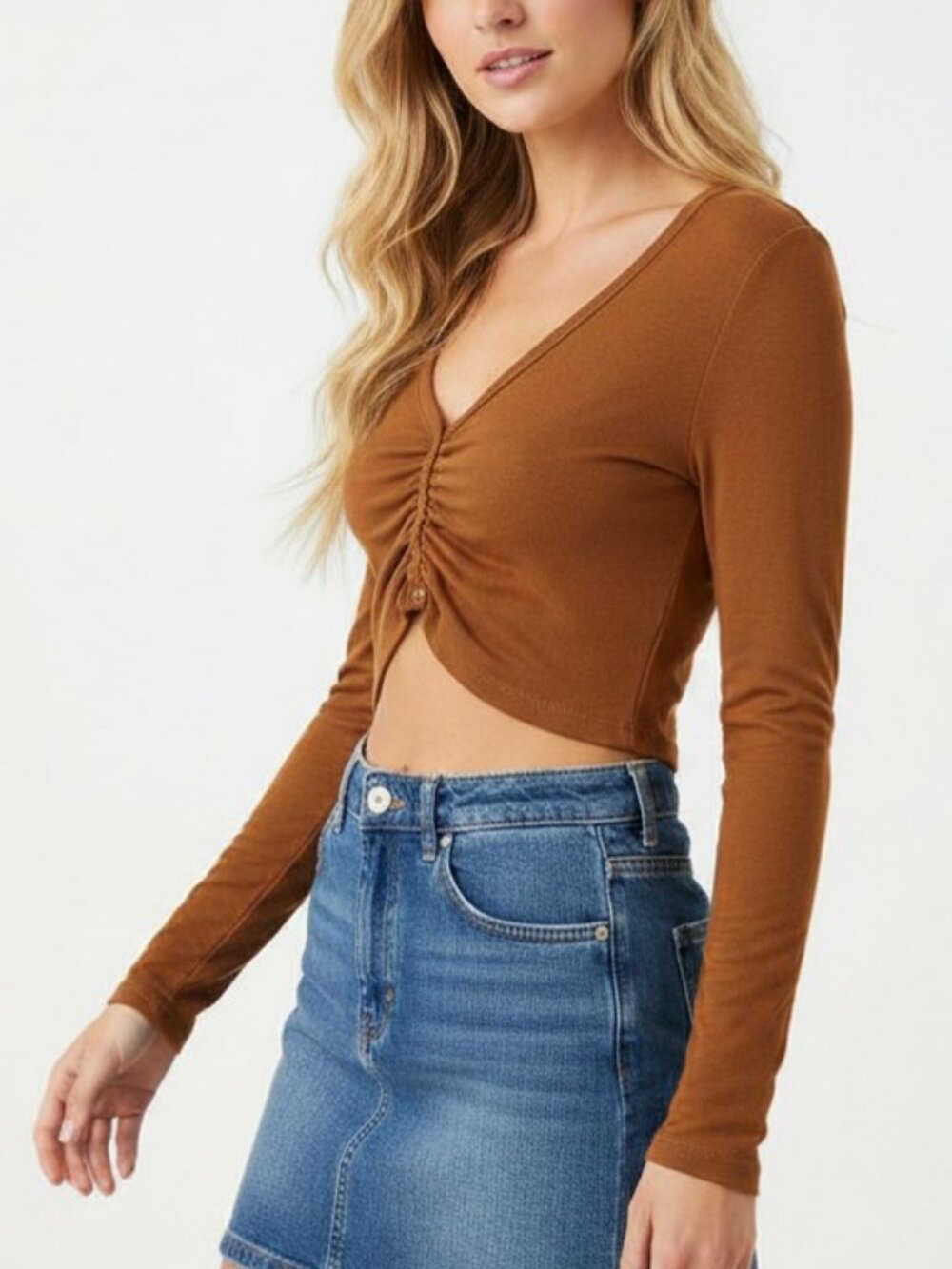NWT Icone par Simons Crop Cardigan in Rust Size S